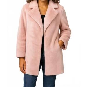 NEW IVY JANE faux fur and suede coat in pink